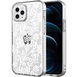 Shockproof Electroplating IMD Protective Case For iPhone 12 Pro Max(GWL024BL Lace Flower)