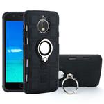 For Motorola Moto E4 Plus EU Version 2 In 1 Cube PC + TPU Protective Case with 360 Degrees Rotate Silver Ring Holder(Black)