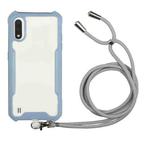 For Samsung Galaxy A10 Acrylic + Color TPU Shockproof Case with Neck Lanyard(Milk Grey)