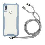 For Samsung Galaxy A10s / M10s Acrylic + Color TPU Shockproof Case with Neck Lanyard(Milk Grey)