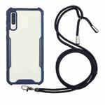 For Samsung Galaxy A50 / A30s / A50s Acrylic + Color TPU Shockproof Case with Neck Lanyard(Dark Blue)