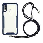 For Samsung Galaxy A60 / M40 Acrylic + Color TPU Shockproof Case with Neck Lanyard(Dark Blue)