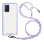 For Samsung Galaxy A91 / M80s / S10 Lite Acrylic + Color TPU Shockproof Case with Neck Lanyard(Purple)
