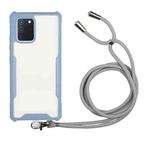 For Samsung Galaxy A91 / M80s / S10 Lite Acrylic + Color TPU Shockproof Case with Neck Lanyard(Milk Grey)