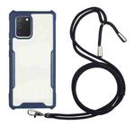 For Samsung Galaxy A91 / M80s / S10 Lite Acrylic + Color TPU Shockproof Case with Neck Lanyard(Dark Blue)