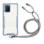 For Samsung Galaxy M51 (Indian Version) Acrylic + Color TPU Shockproof Case with Neck Lanyard(Milk Grey)
