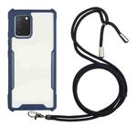 For Samsung Galaxy M51 (Indian Version) Acrylic + Color TPU Shockproof Case with Neck Lanyard(Dark Blue)