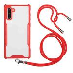 For Samsung Galaxy Note10 Acrylic + Color TPU Shockproof Case with Neck Lanyard(Red)