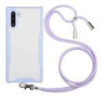 For Samsung Galaxy Note10 Acrylic + Color TPU Shockproof Case with Neck Lanyard(Purple)