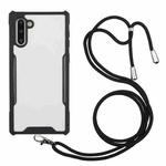 For Samsung Galaxy Note10 Acrylic + Color TPU Shockproof Case with Neck Lanyard(Black)