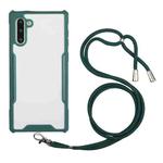 For Samsung Galaxy Note10 Acrylic + Color TPU Shockproof Case with Neck Lanyard(Dark Green)