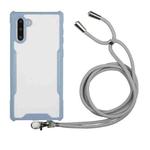 For Samsung Galaxy Note10 Acrylic + Color TPU Shockproof Case with Neck Lanyard(Milk Grey)
