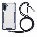 For Samsung Galaxy Note10 Acrylic + Color TPU Shockproof Case with Neck Lanyard(Dark Blue)