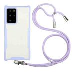 For Samsung Galaxy Note20 Acrylic + Color TPU Shockproof Case with Neck Lanyard(Purple)