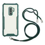 For Samsung Galaxy S9 Acrylic + Color TPU Shockproof Case with Neck Lanyard(Dark Green)
