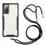 For Samsung Galaxy S20 Acrylic + Color TPU Shockproof Case with Neck Lanyard(Black)