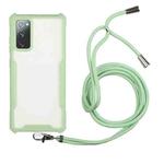 For Samsung Galaxy S20 FE Acrylic + Color TPU Shockproof Case with Neck Lanyard(Avocado)