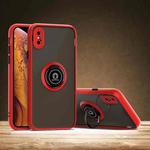 For iPhone XR Q Shadow 1 Generation Series TPU + PC Protective Case with 360 Degrees Rotate Ring Holder(Red)