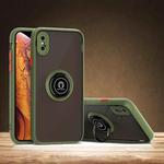 For iPhone XR Q Shadow 1 Generation Series TPU + PC Protective Case with 360 Degrees Rotate Ring Holder(Grass Green)