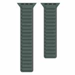 Silicone Magnetic Chain Watch Band For Apple Watch Series 8&7 45mm / SE 2&6&SE&5&4 44mm / 3&2&1 42mm(Olive Green)