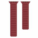 Silicone Magnetic Chain Watch Band For Apple Watch Series 7 45mm / 6 & SE & 5 & 4 44mm / 3 & 2 & 1 42mm(Wine Red)