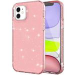 For iPhone 12 mini Transparent Glitter Powder Protective Case (Pink)
