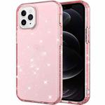 Transparent Glitter Powder Protective Case For iPhone 12 / 12 Pro(Pink)