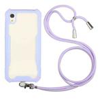 For vivo S1 (Indian Version) / iQOO Neo Acrylic + Color TPU Shockproof Case with Neck Lanyard(Purple)