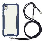 For vivo S1 (Indian Version) / iQOO Neo Acrylic + Color TPU Shockproof Case with Neck Lanyard(Dark Blue)