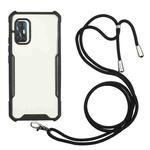 For vivo V17 (Indian Version) Acrylic + Color TPU Shockproof Case with Neck Lanyard(Black)