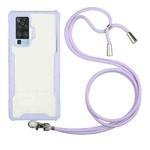 For vivo X50 Pro Acrylic + Color TPU Shockproof Case with Neck Lanyard(Purple)