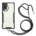 For vivo X50 Pro Acrylic + Color TPU Shockproof Case with Neck Lanyard(Black)