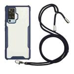 For vivo X50 Pro Acrylic + Color TPU Shockproof Case with Neck Lanyard(Dark Blue)