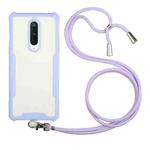 For OnePlus 6T Acrylic + Color TPU Shockproof Case with Neck Lanyard(Purple)