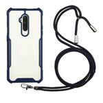 For OnePlus 7 Pro Acrylic + Color TPU Shockproof Case with Neck Lanyard(Dark Blue)