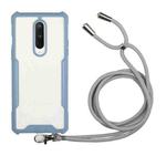 For OnePlus 8 Acrylic + Color TPU Shockproof Case with Neck Lanyard(Milk Grey)