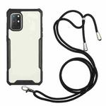 For OnePlus 8T Acrylic + Color TPU Shockproof Case with Neck Lanyard(Black)