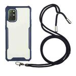 For OnePlus 8T Acrylic + Color TPU Shockproof Case with Neck Lanyard(Dark Blue)