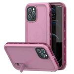 RedPepper Shockproof Waterproof Solid Color PC + TPU Magsafe Case with Holder For iPhone 12 Pro Max(Pink)