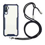For OPPO Realme C3 Acrylic + Color TPU Shockproof Case with Neck Lanyard(Dark Blue)