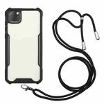 For OPPO Realme C11 Acrylic + Color TPU Shockproof Case with Neck Lanyard(Black)
