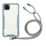 For OPPO Realme C11 Acrylic + Color TPU Shockproof Case with Neck Lanyard(Milk Grey)