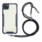 For OPPO Realme C11 Acrylic + Color TPU Shockproof Case with Neck Lanyard(Dark Blue)