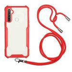 For OPPO Realme C15 / C12 / Narzo 20 Acrylic + Color TPU Shockproof Case with Neck Lanyard(Red)