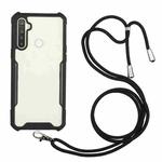 For OPPO Realme C15 / C12 / Narzo 20 Acrylic + Color TPU Shockproof Case with Neck Lanyard(Black)