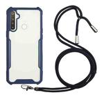 For OPPO Realme C15 / C12 / Narzo 20 Acrylic + Color TPU Shockproof Case with Neck Lanyard(Dark Blue)