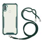 For OPPO Realme 5/5s/5i/6i/Narzo 20A/10/10A Acrylic + Color TPU Shockproof Case with Neck Lanyard(Dark Green)