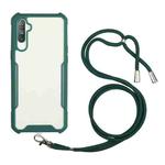 For OPPO Realme 6 / Narzo 6s Acrylic + Color TPU Shockproof Case with Neck Lanyard(Dark Green)