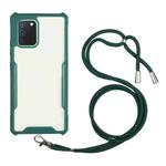 For OPPO Realme 7 Pro Acrylic + Color TPU Shockproof Case with Neck Lanyard(Dark Green)