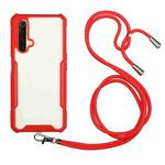 For OPPO Realme X50 5G Acrylic + Color TPU Shockproof Case with Neck Lanyard(Red)